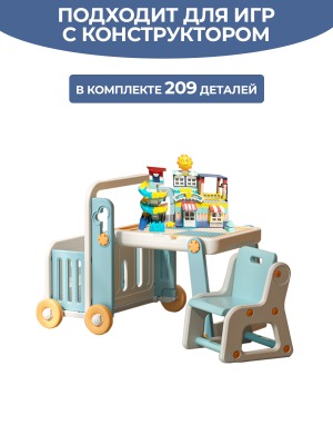 Развивающий стол - трансформер 6 в 1 LESTI со стульчиком, бирюзовый - вид 8 миниатюра