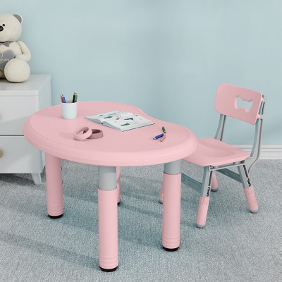 Растущий стол и стул, розовый - вид 1 миниатюра