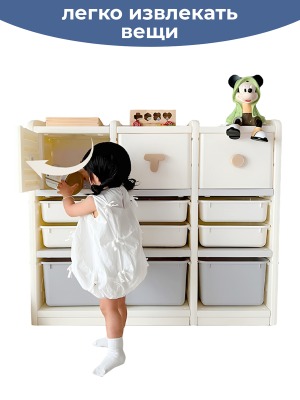 Стеллаж для игрушек LESTI UTO 96, 108х32х96см, белый - вид 3 миниатюра