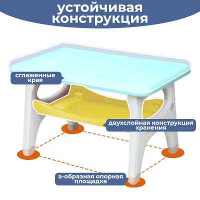 Комплект детской мебели LESTI Дружная пара (стол + 2 стула), бирюзовый - вид 10 миниатюра