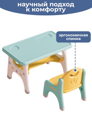 Комплект детской мебели LESTI Дружная пара (стол + 2 стула), бирюзовый - вид 7 миниатюра
