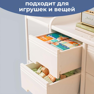 Стеллаж для игрушек LESTI Сказка, 108х32х90см., бежевый - вид 7 миниатюра