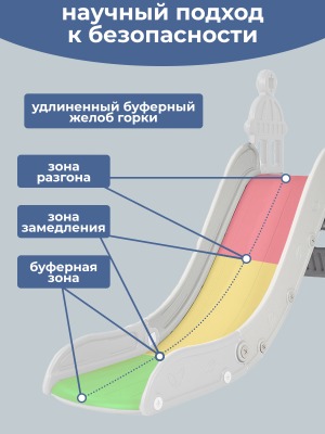 Игровой комплекс LESTI Замок (горка, качели, баскетбольное кольцо), белый - вид 9 миниатюра